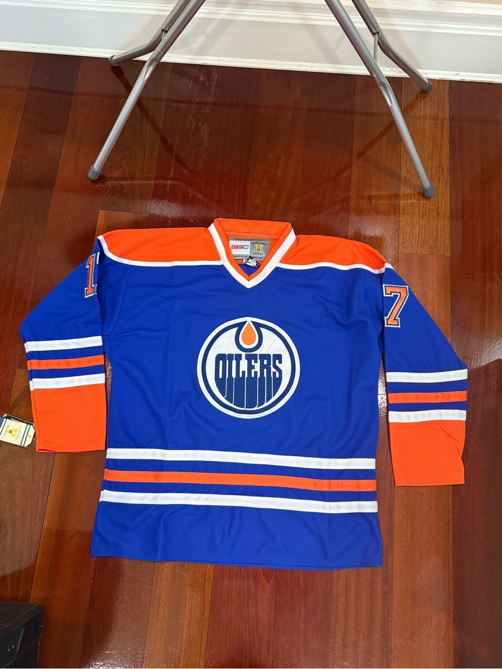 CCM Blue and Orange Edmonton Oilers Hockey Jersey